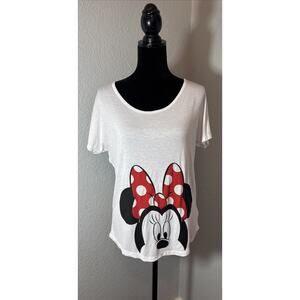 Minnie‎ Mouse “Need More Bows” Disney Parks Womens S White Tee Shirt Loose Fit
